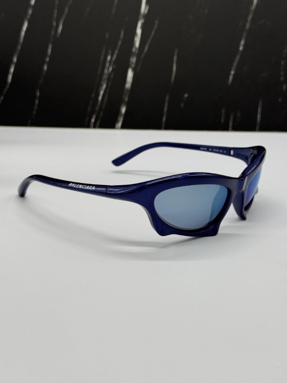 NEW BALENCIAGA BB0229S 006 BLUE UNISEX SUNGLASSES BALENCIAGA EYEWEAR - Picture 5 of 10